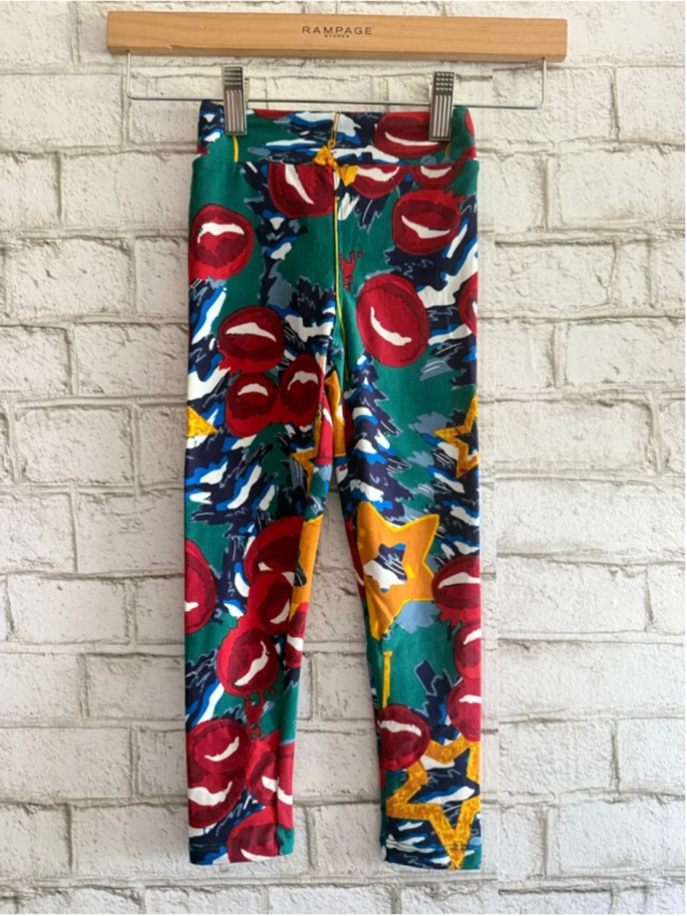 NEW!!! LuLaRoe Kids Holiday Leggings Size S/M Christmas Green Background